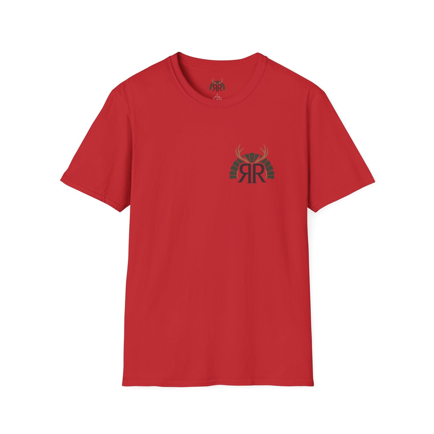 Deer Antler Monogram T‑Shirt — Rustic 'RR' Logo Chest Tee