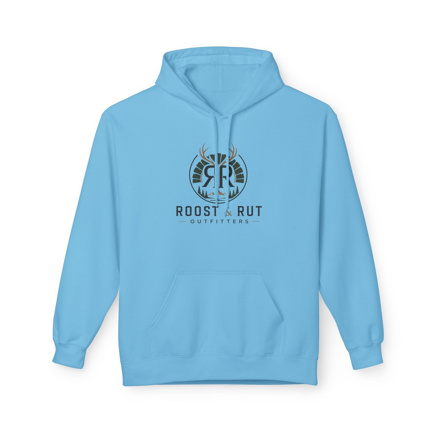 Roast & Rut Outfitters Hoodie — Vintage Hunting Lodge Logo Pullover