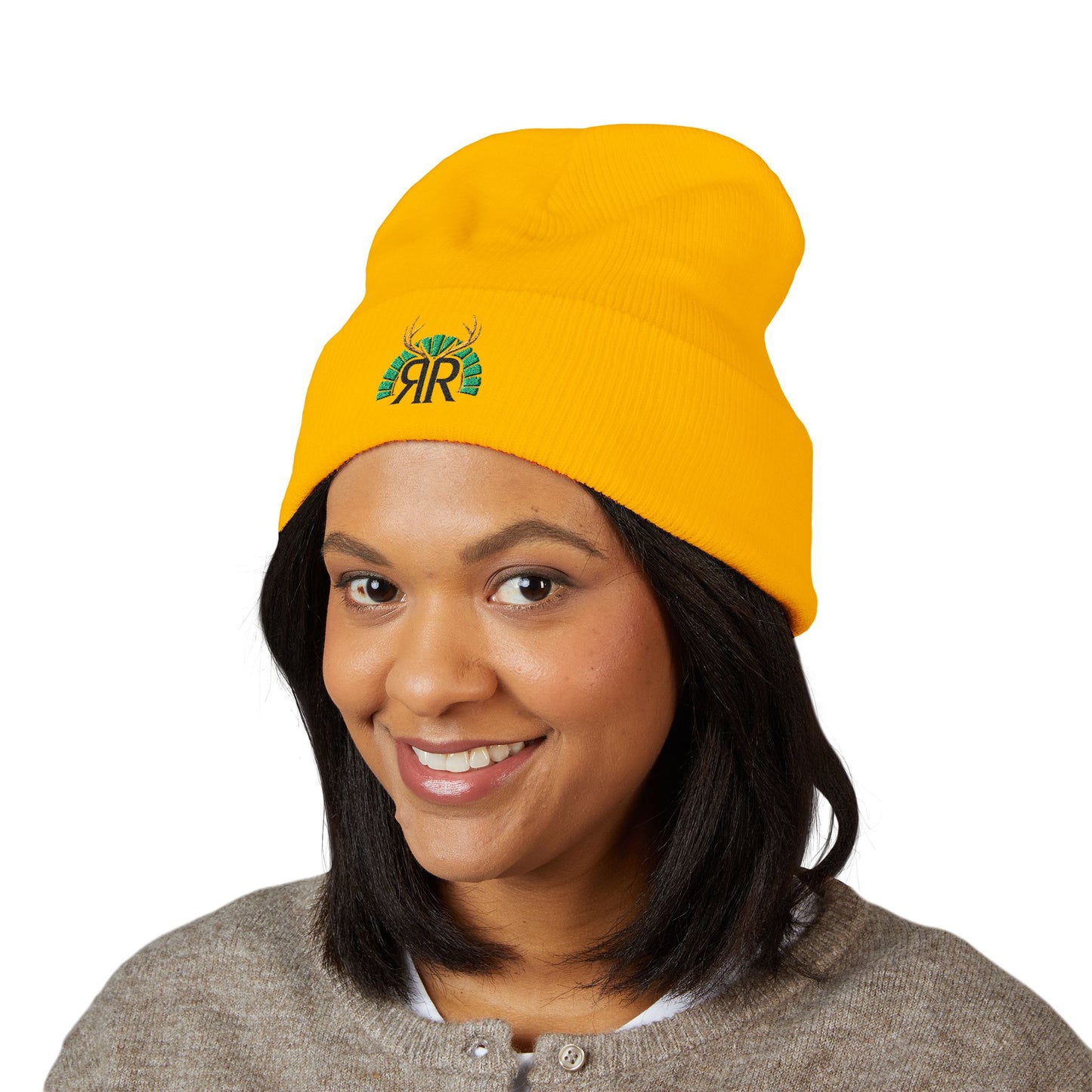 Embroidered Deer Antler Logo Cuffed Beanie