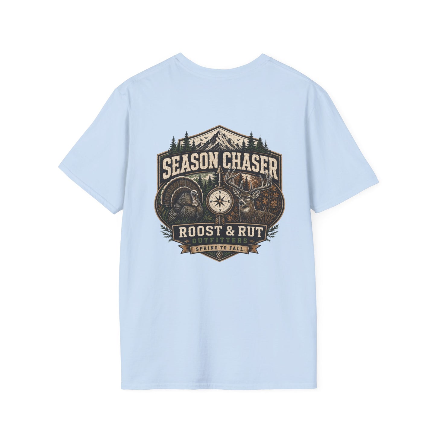 Deer Antler Monogram T‑Shirt — Rustic 'RR' Logo Chest Tee