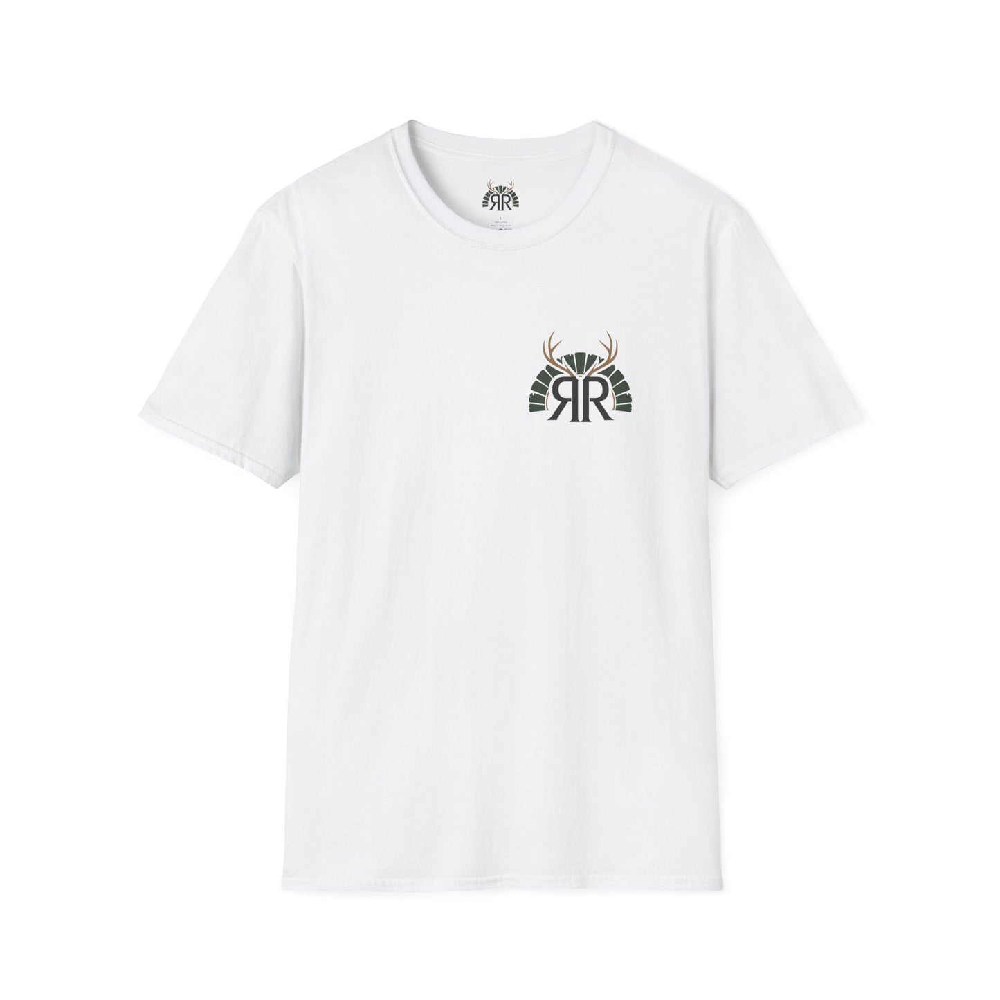 Deer Antler Monogram T‑Shirt — Rustic 'RR' Logo Chest Tee
