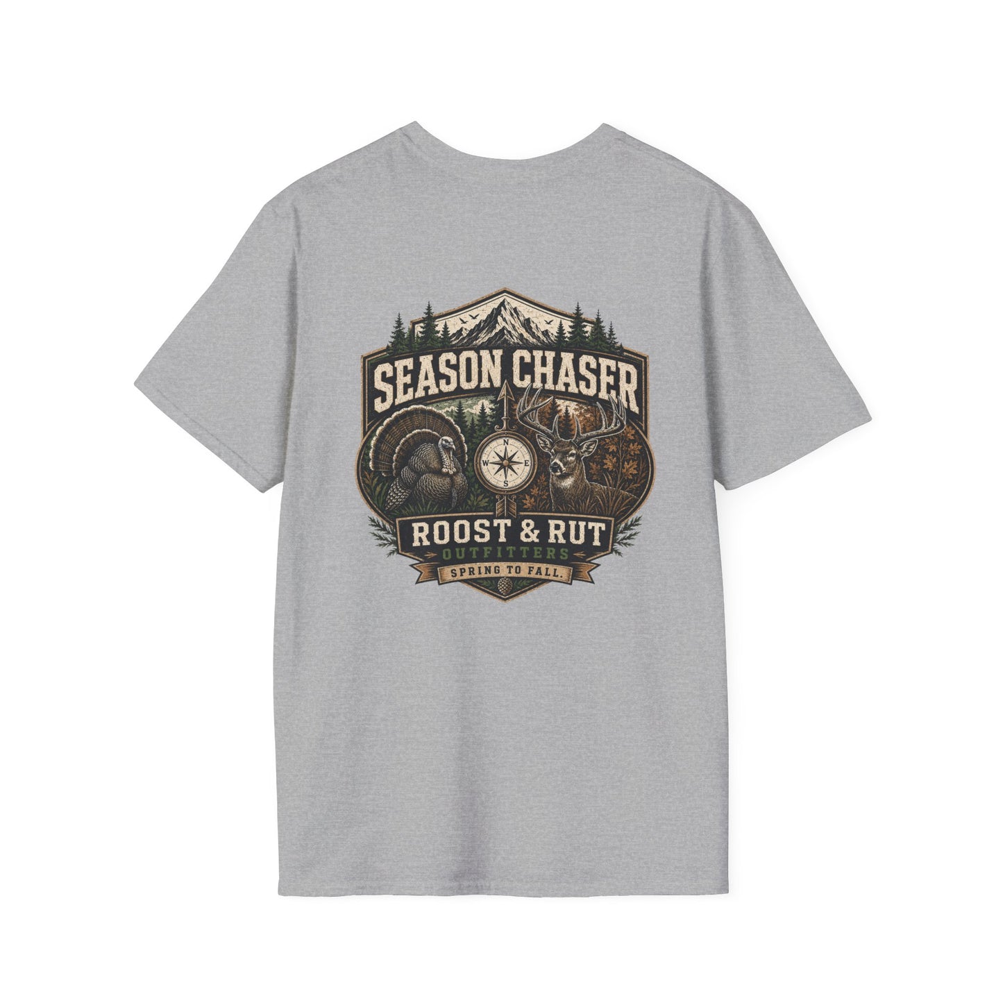 Deer Antler Monogram T‑Shirt — Rustic 'RR' Logo Chest Tee