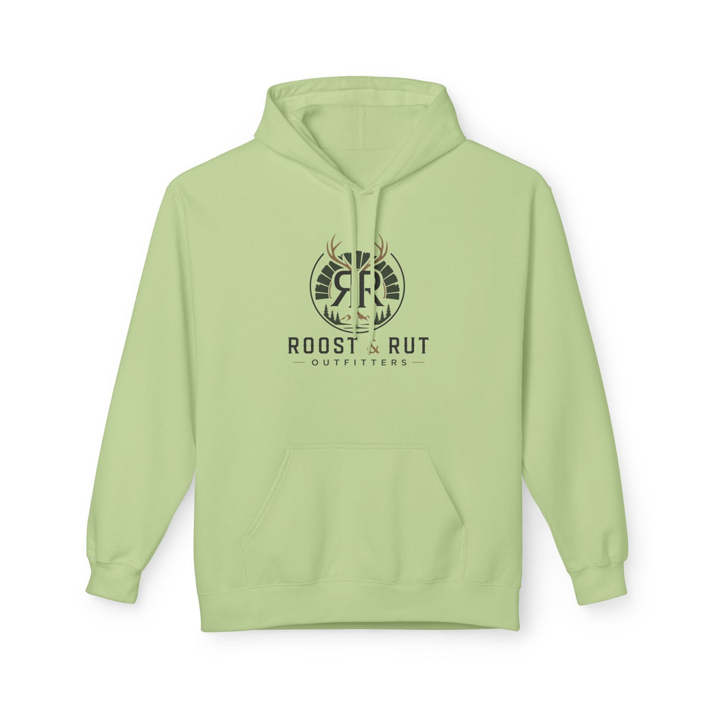 Roast & Rut Outfitters Hoodie — Vintage Hunting Lodge Logo Pullover