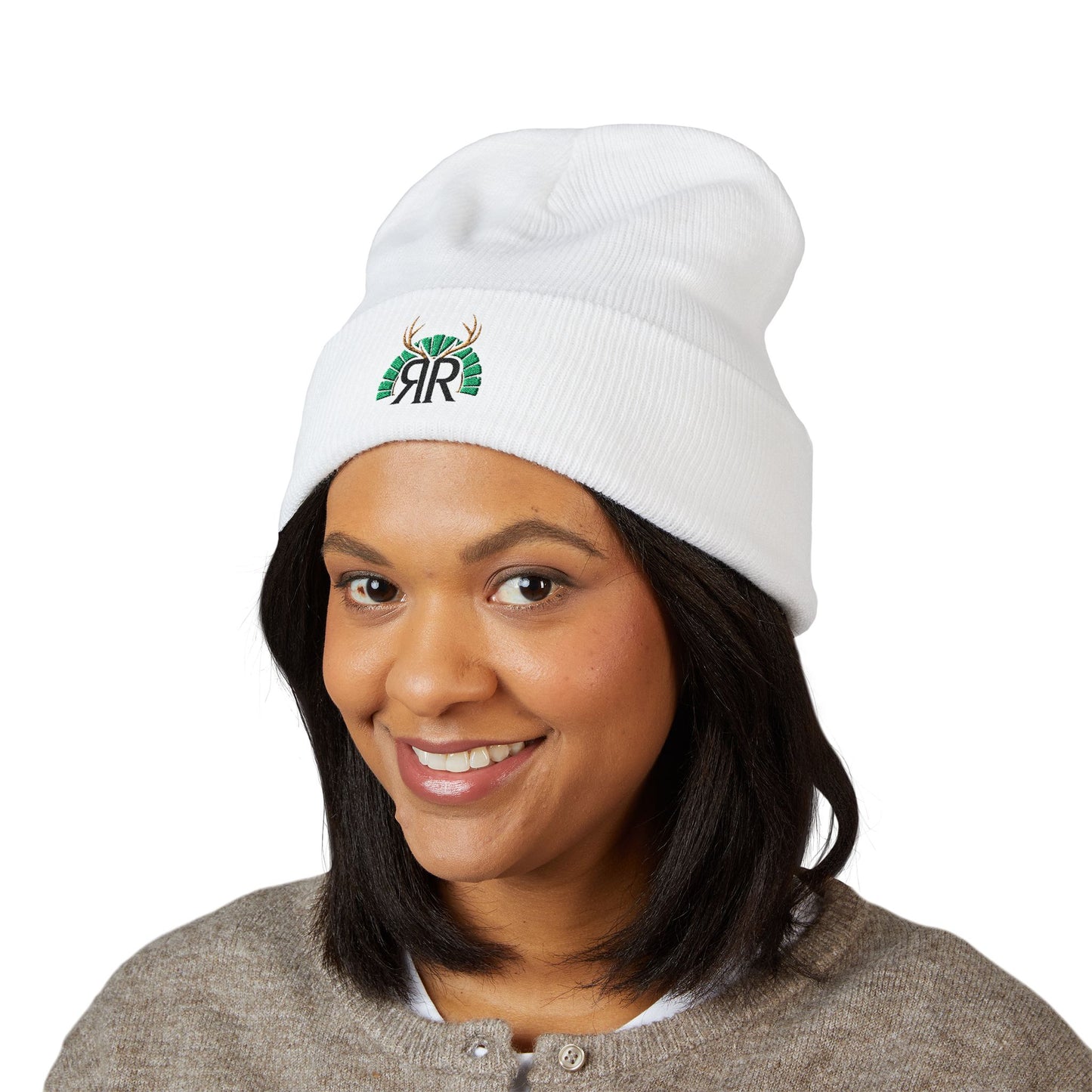 Embroidered Deer Antler Logo Cuffed Beanie