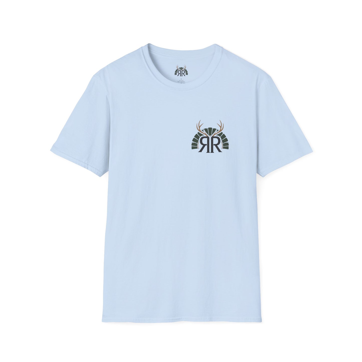 Deer Antler Monogram T‑Shirt — Rustic 'RR' Logo Chest Tee