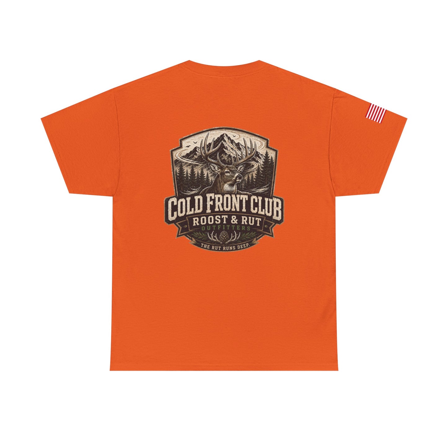 Cold Front Club Mountain Logo Tee — "Roost & Rut" Outdoor T-Shirt