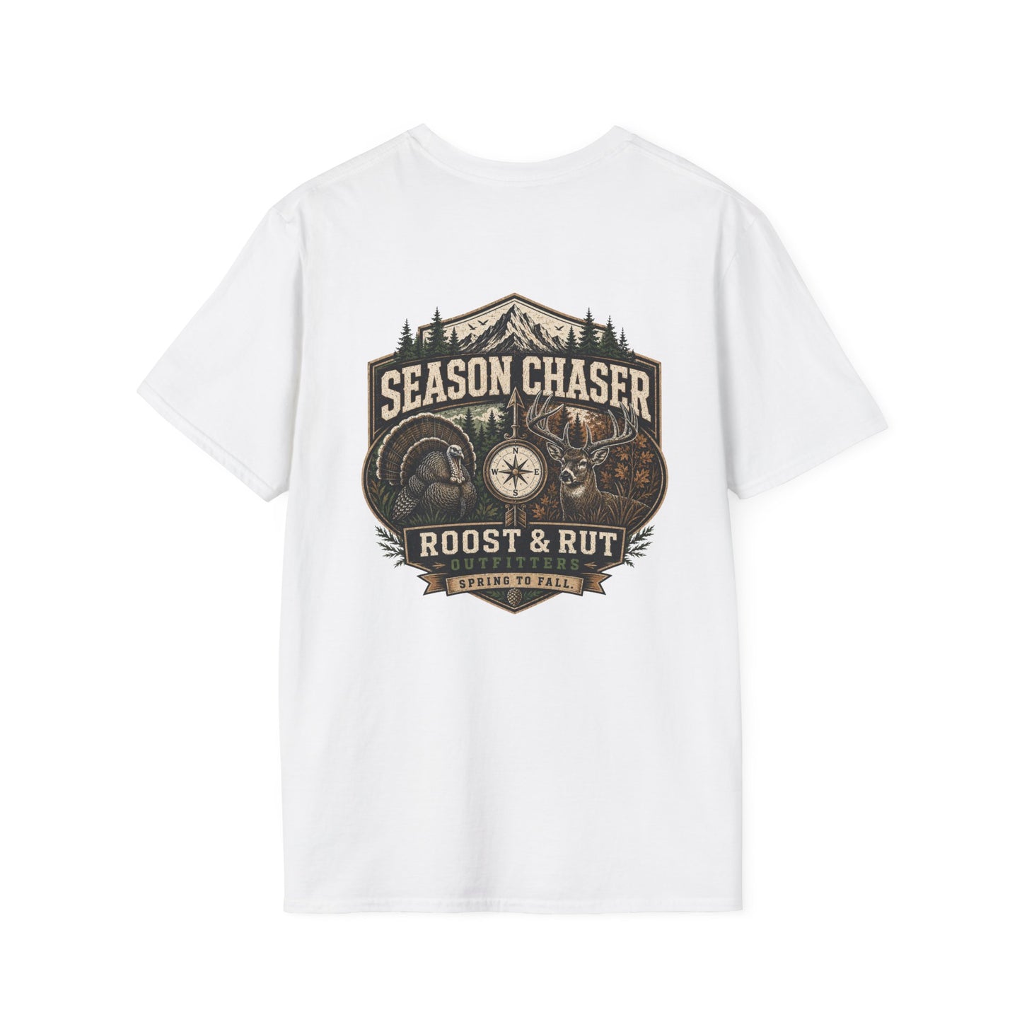 Deer Antler Monogram T‑Shirt — Rustic 'RR' Logo Chest Tee