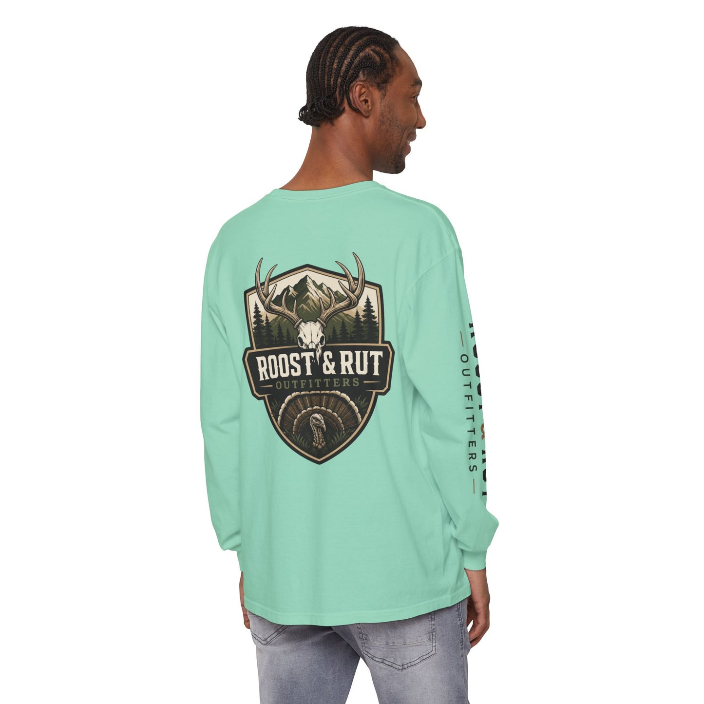 Roost & Rut Outfitters Deer Badge Long Sleeve T‑Shirt