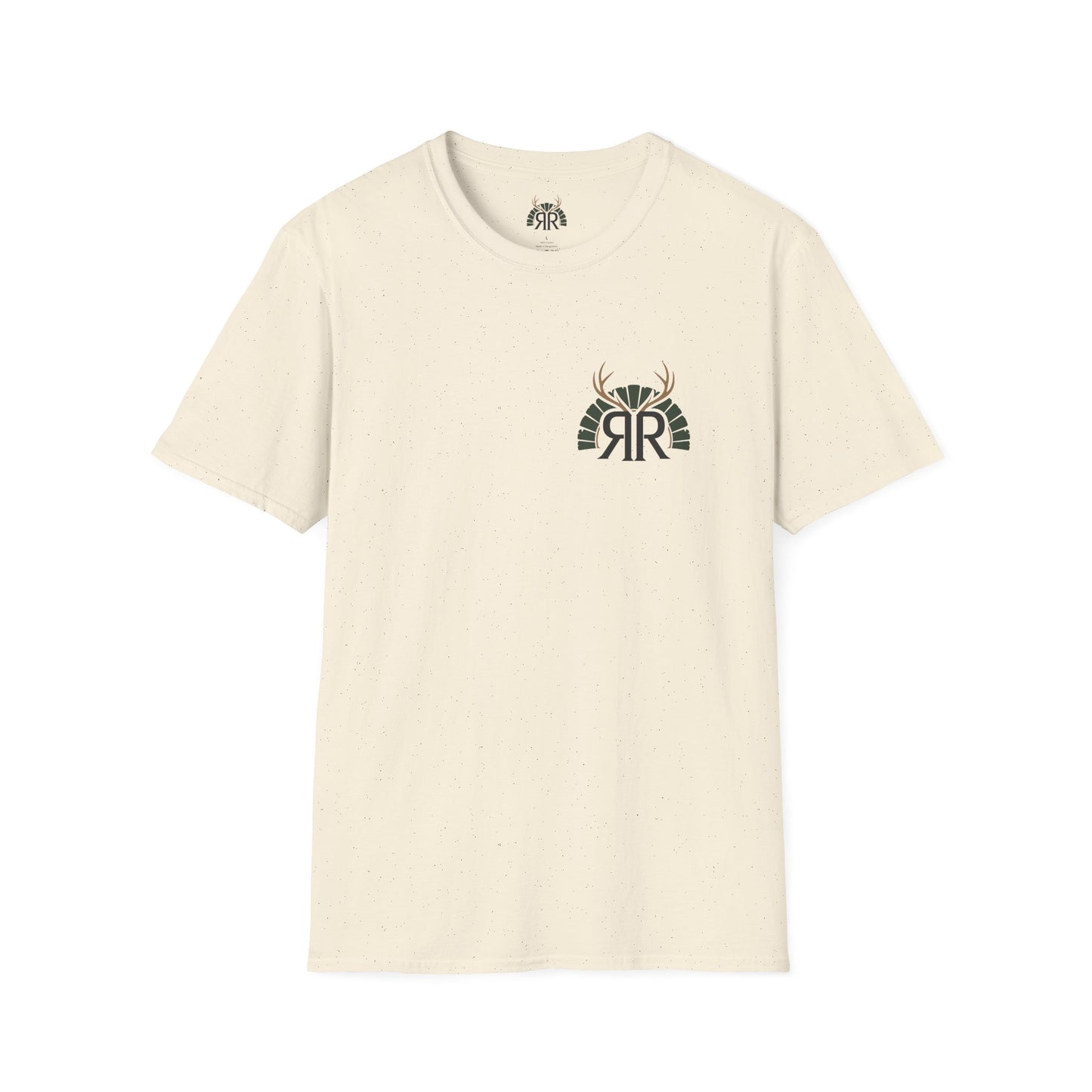 Deer Antler Monogram T‑Shirt — Rustic 'RR' Logo Chest Tee