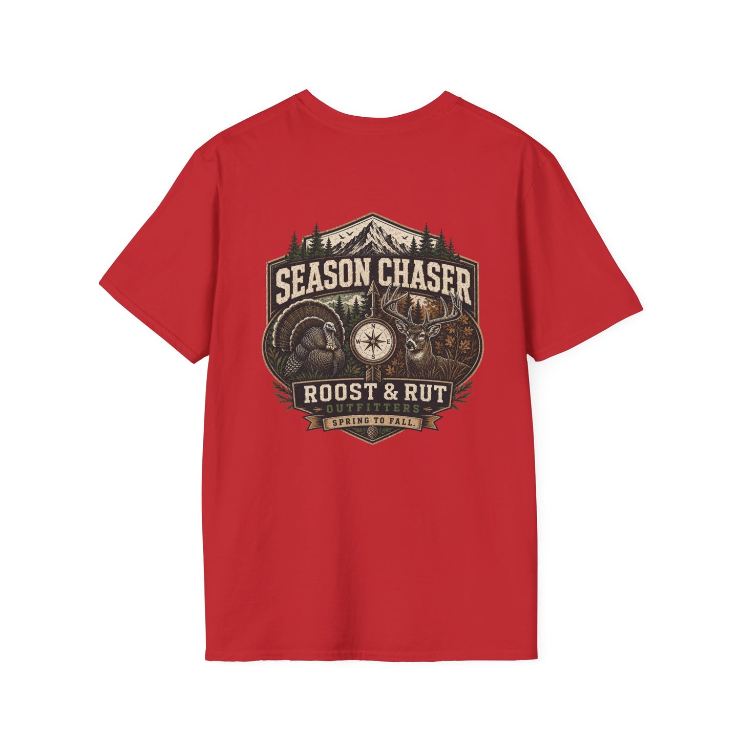 Deer Antler Monogram T‑Shirt — Rustic 'RR' Logo Chest Tee