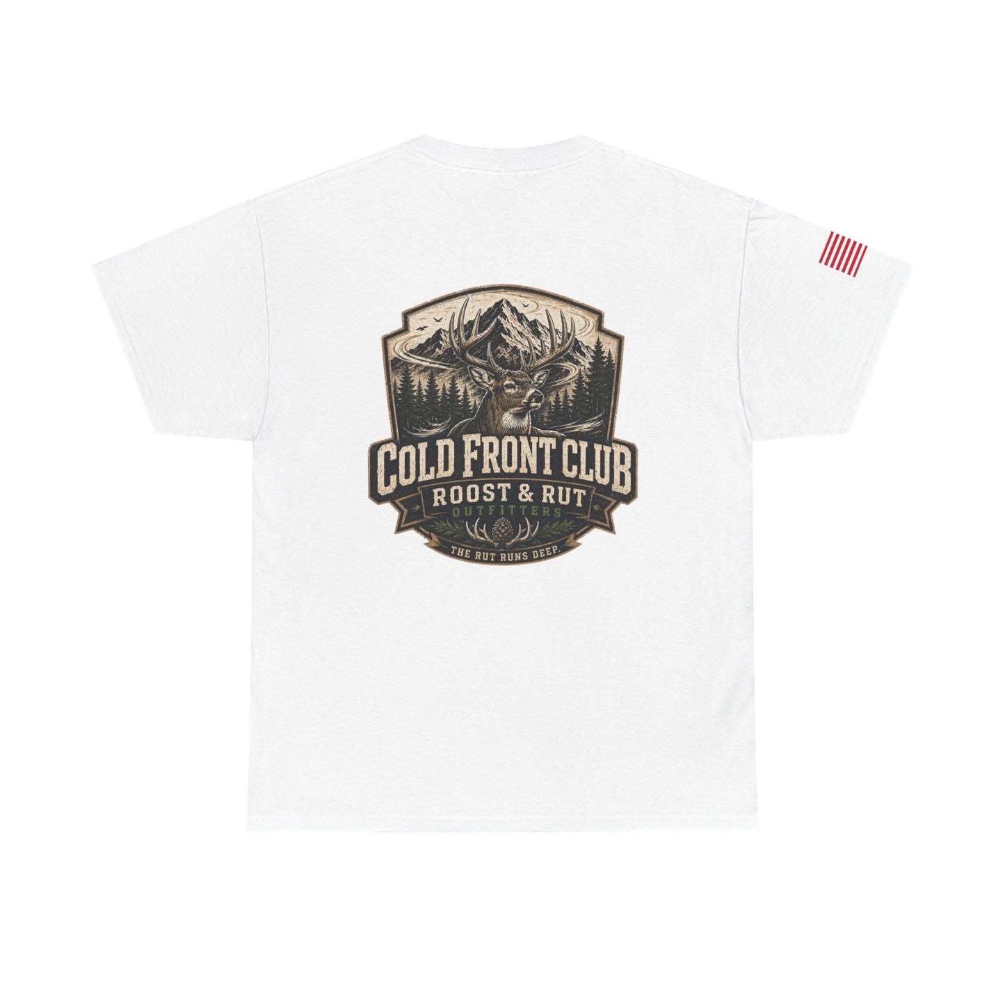 Cold Front Club Mountain Logo Tee — "Roost & Rut" Outdoor T-Shirt
