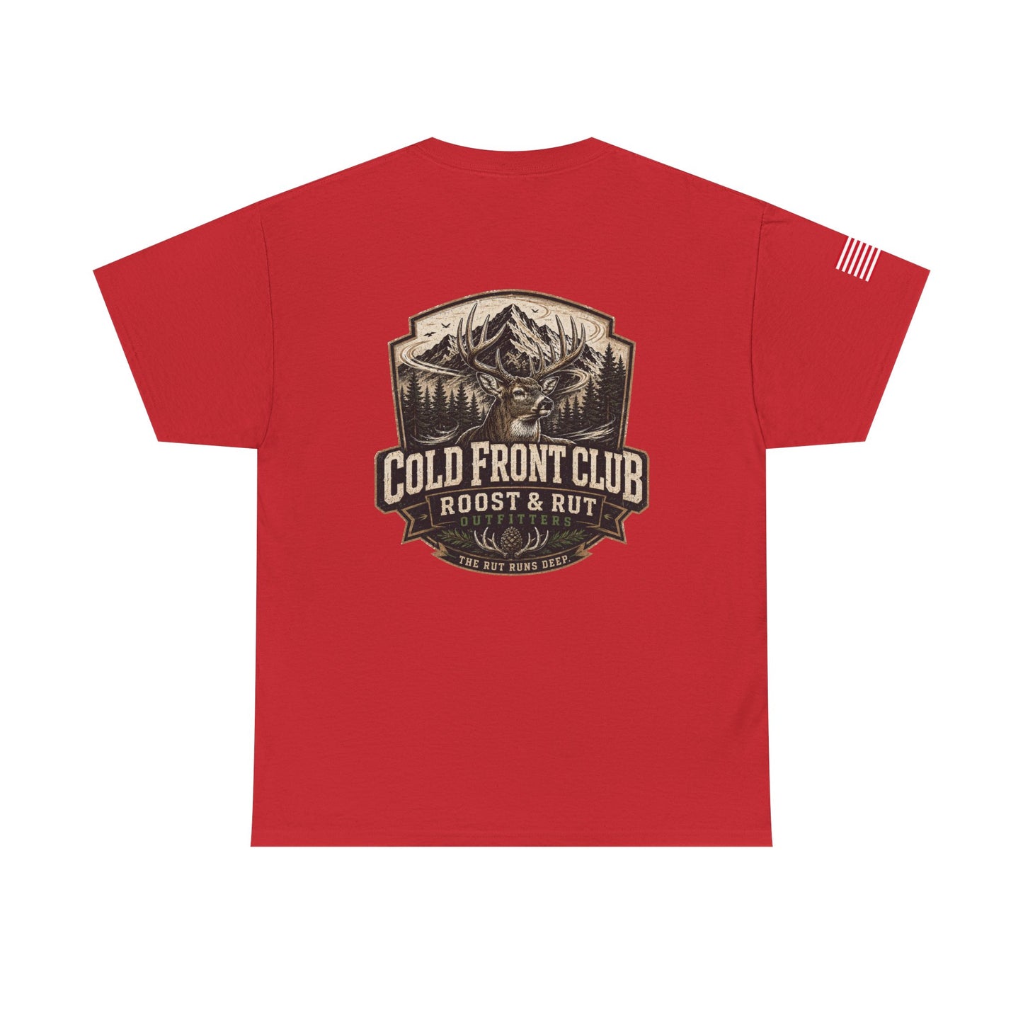 Cold Front Club Mountain Logo Tee — "Roost & Rut" Outdoor T-Shirt
